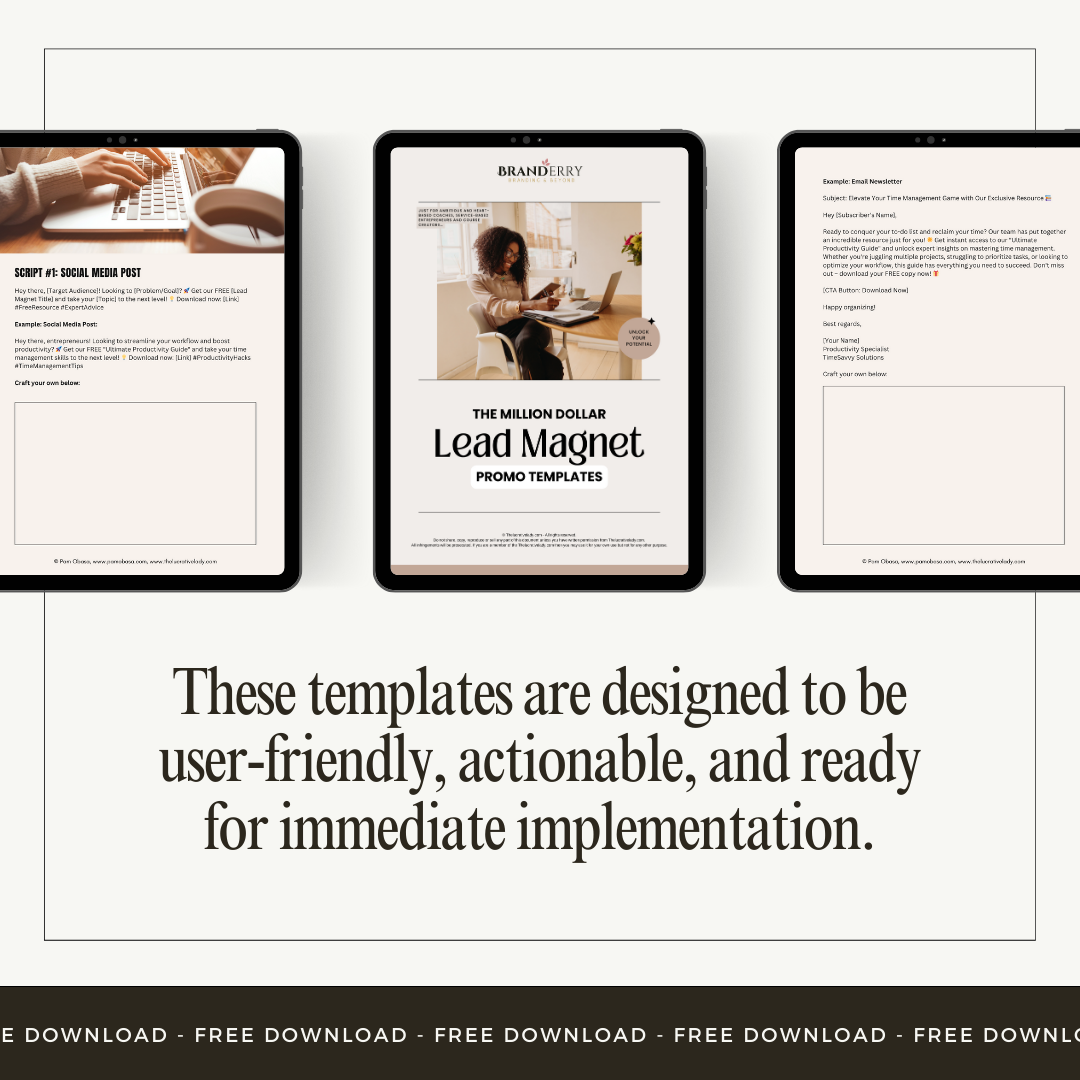 The Million-Dollar Lead Magnet Promo Templates