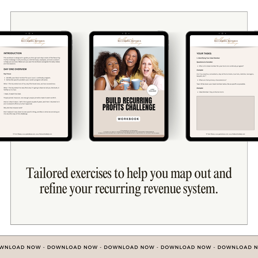 The Build Recurring Profits Challenge WORKBOOK