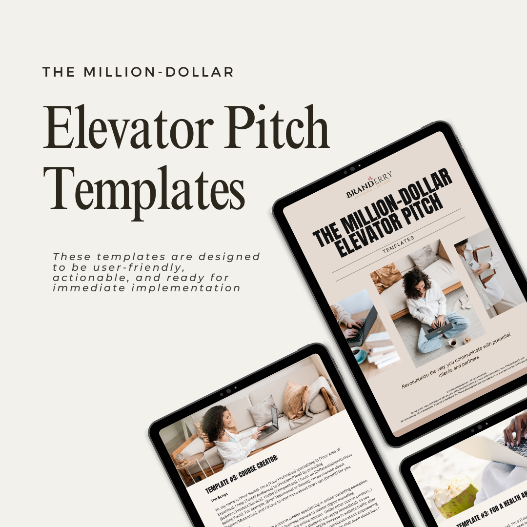 The Million-Dollar Elevator Pitch Templates