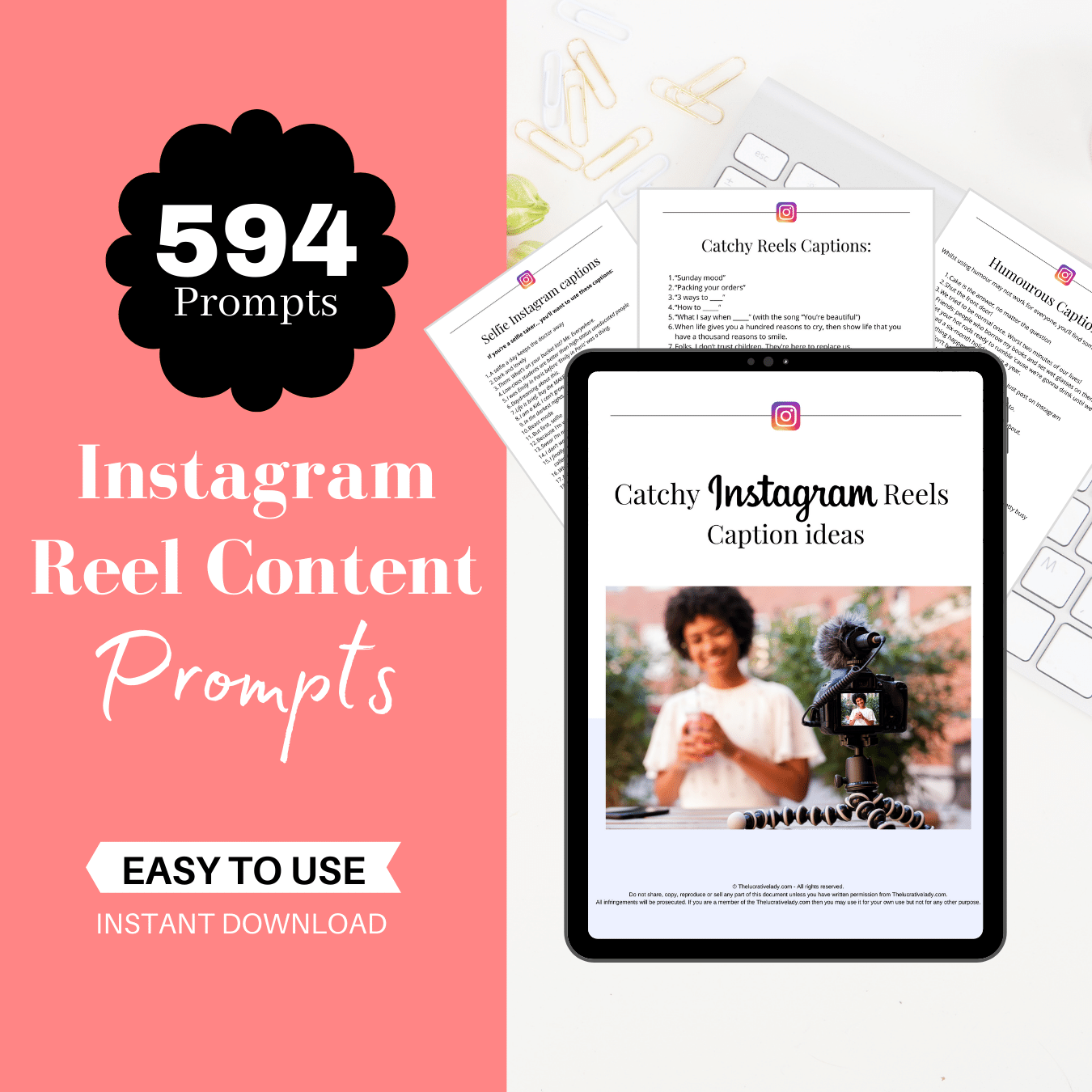 594 Instagram Reel Content prompts