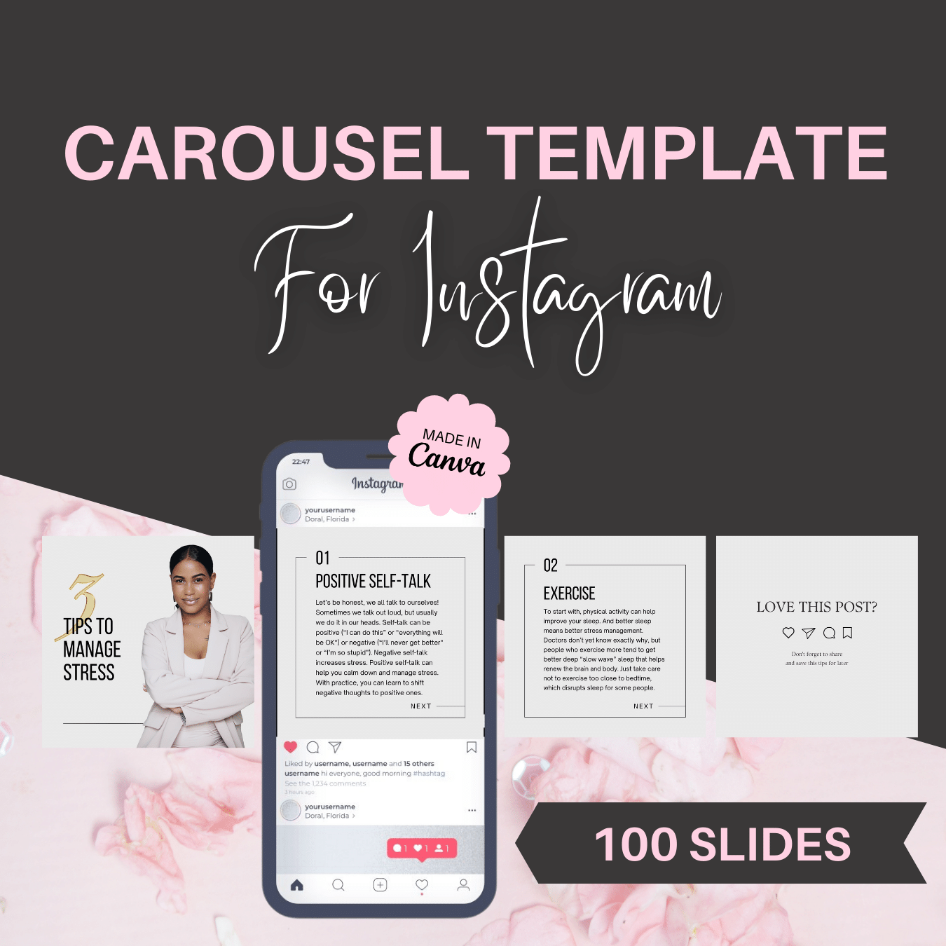 Carousel Template For Instagram - 100 Slides