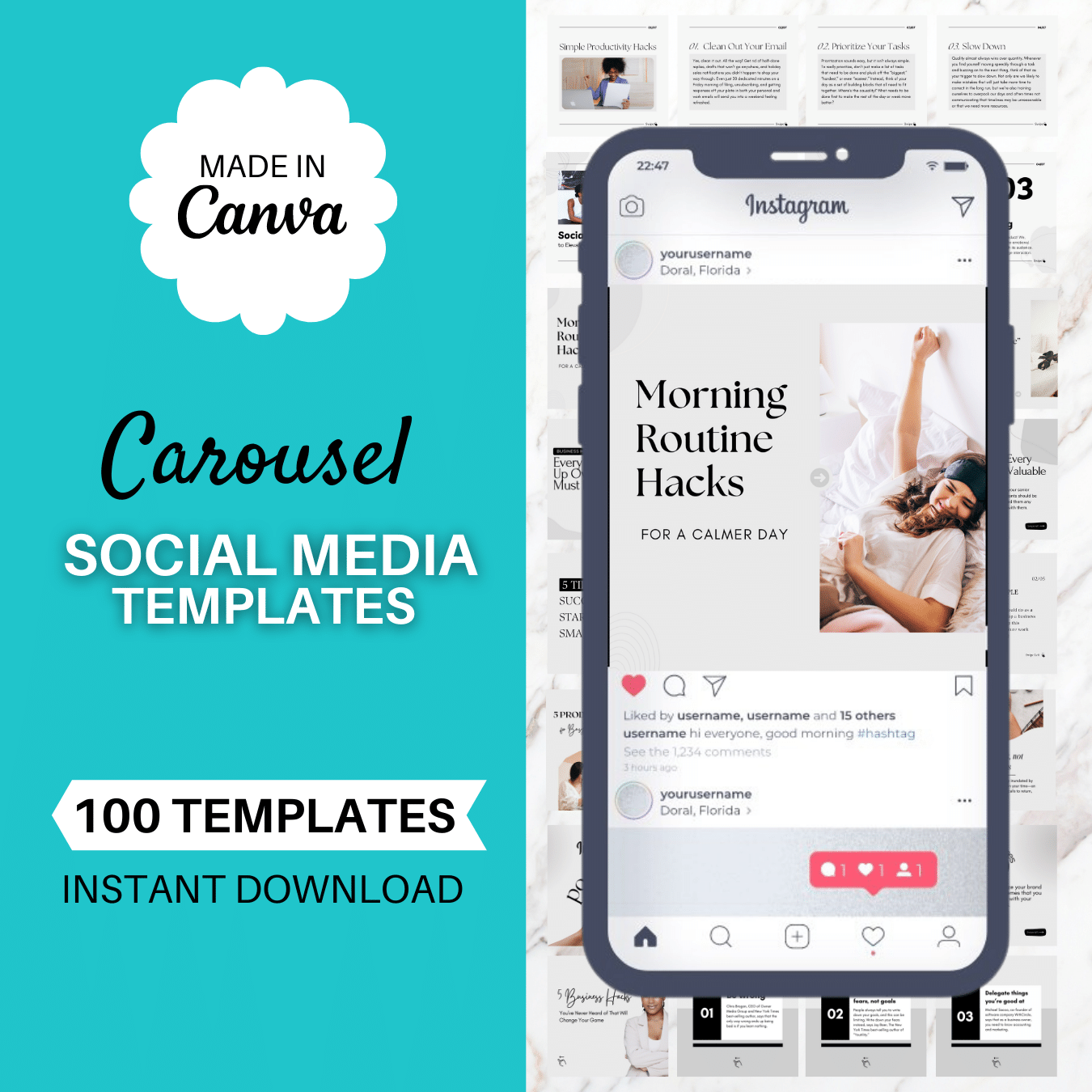 Carousel Social Media Templates - 100