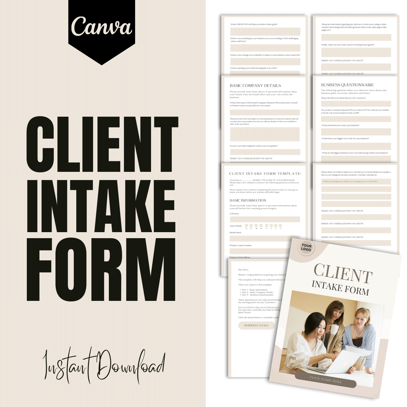 Client Intake Form - Brown scheme