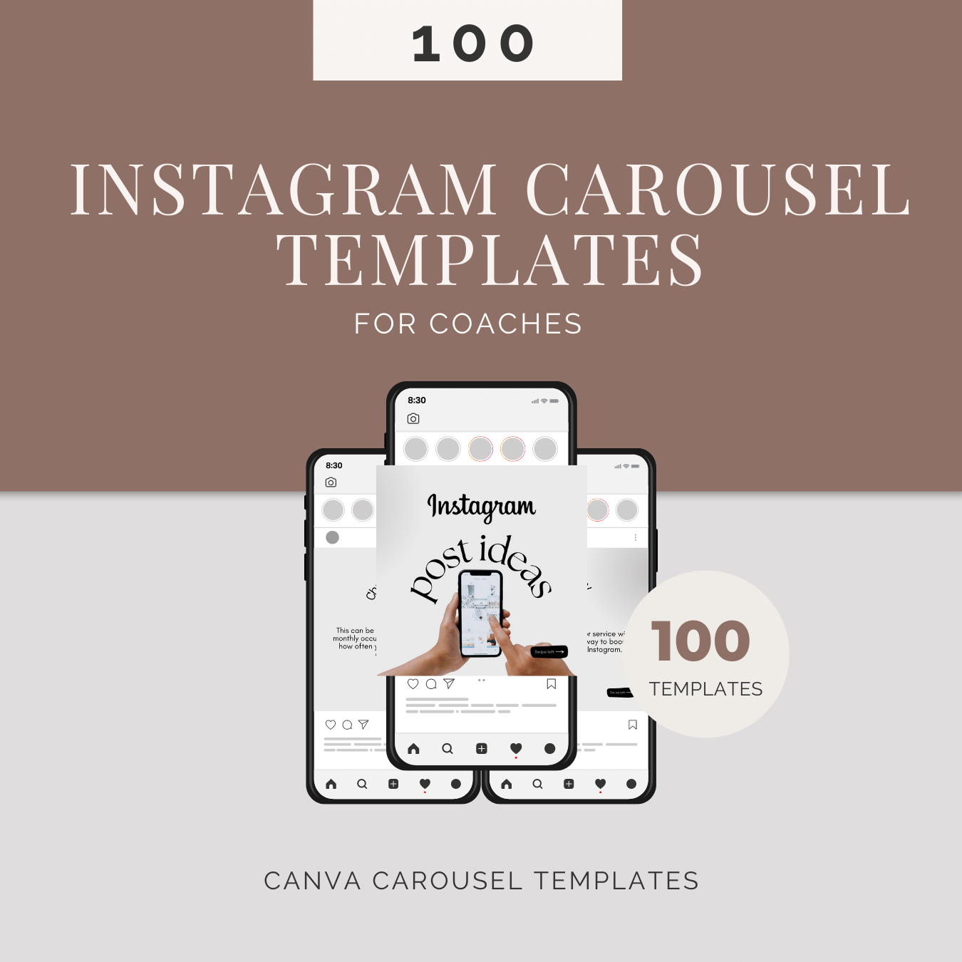 100 Instagram carousel templates for coaches, Canva carousel templates