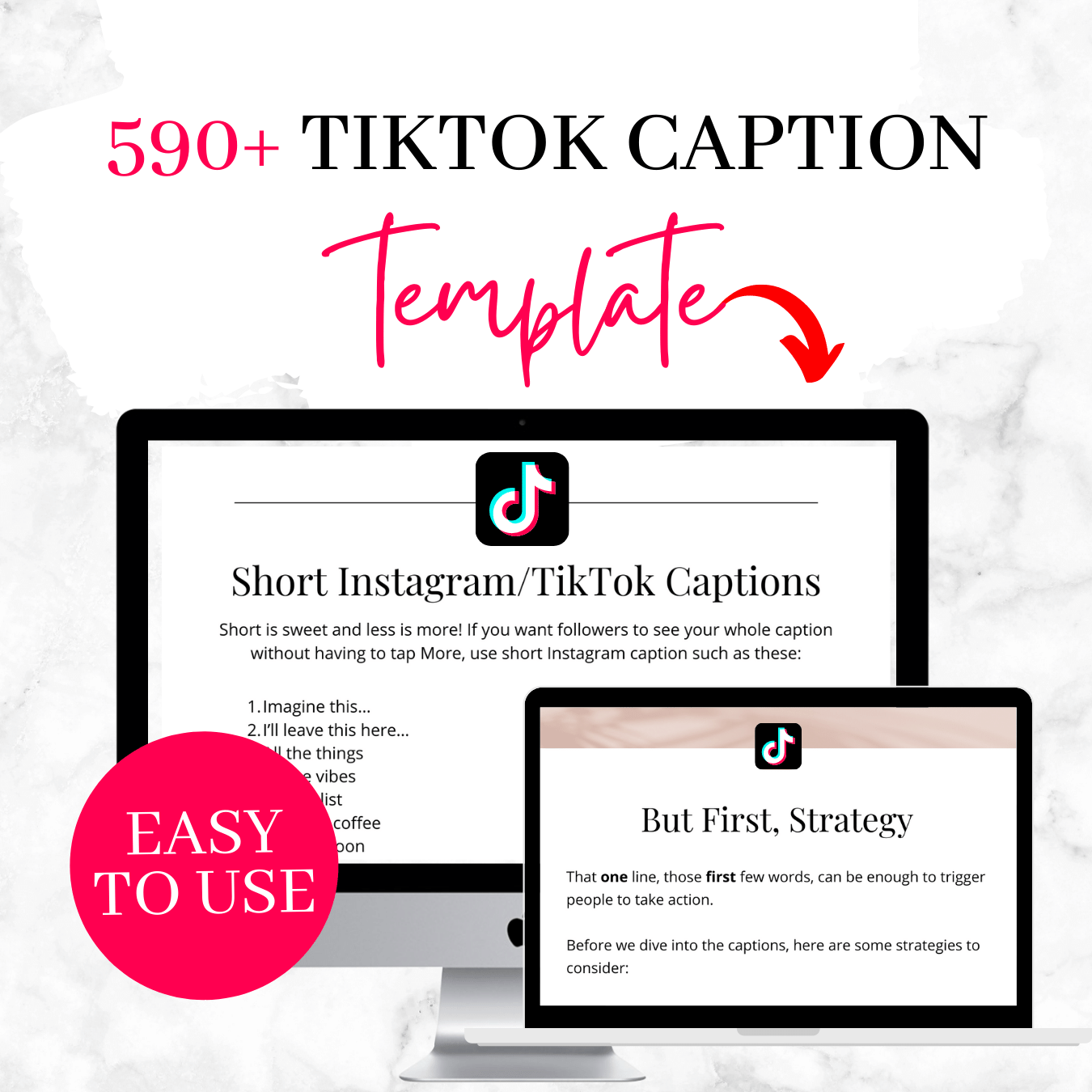 590+ TikTok Caption Template