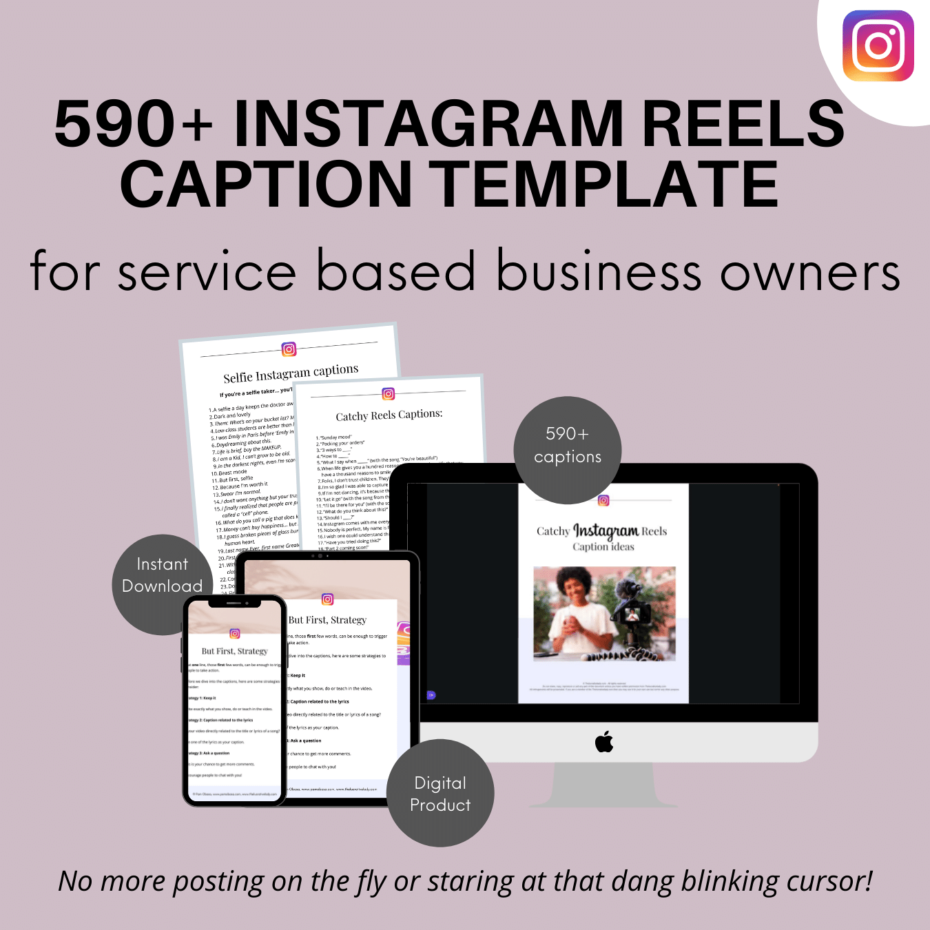 590+ Instagram Reels Caption Template for Service-Based Business Owners