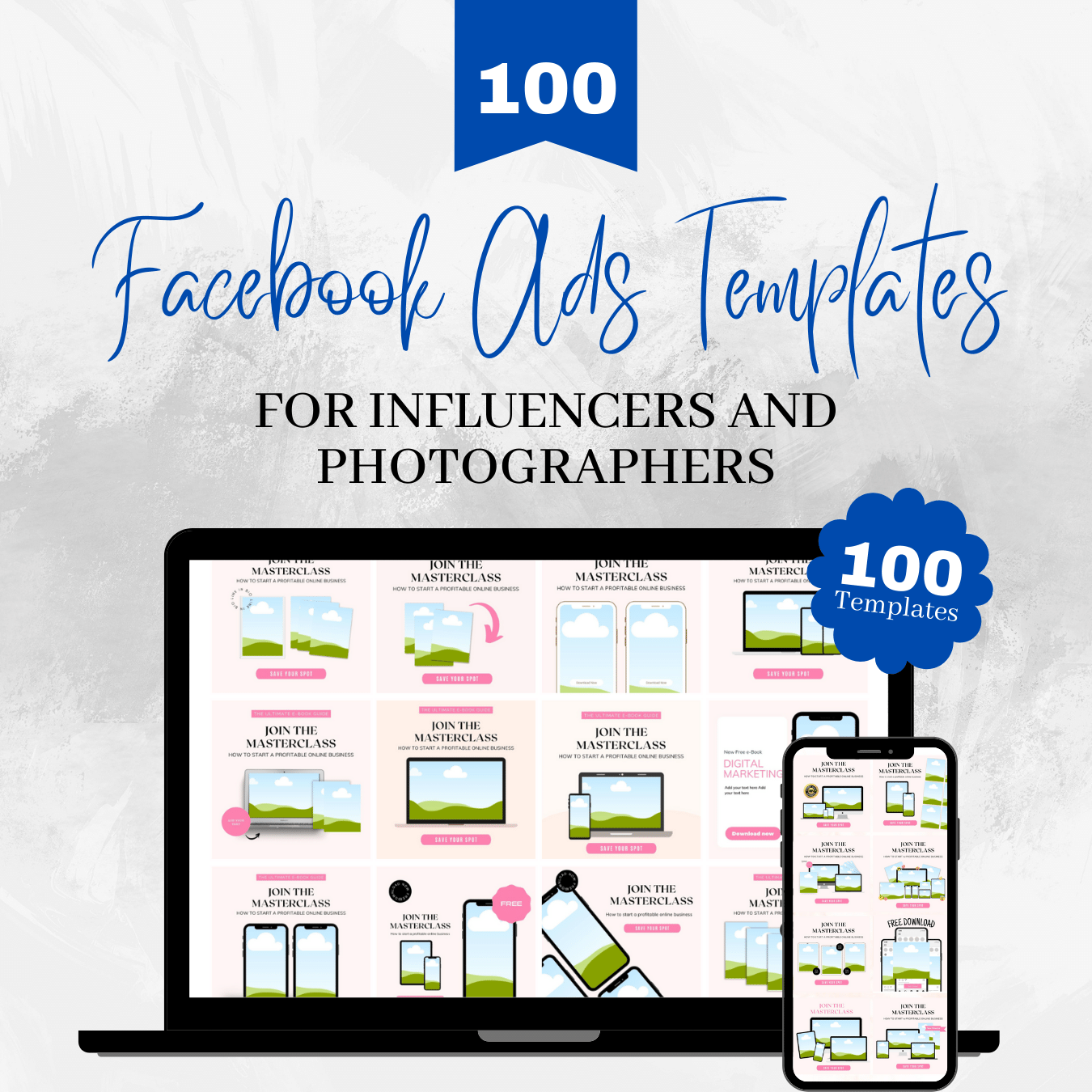 100 Facebook Ads templates for Influencers and Photographers
