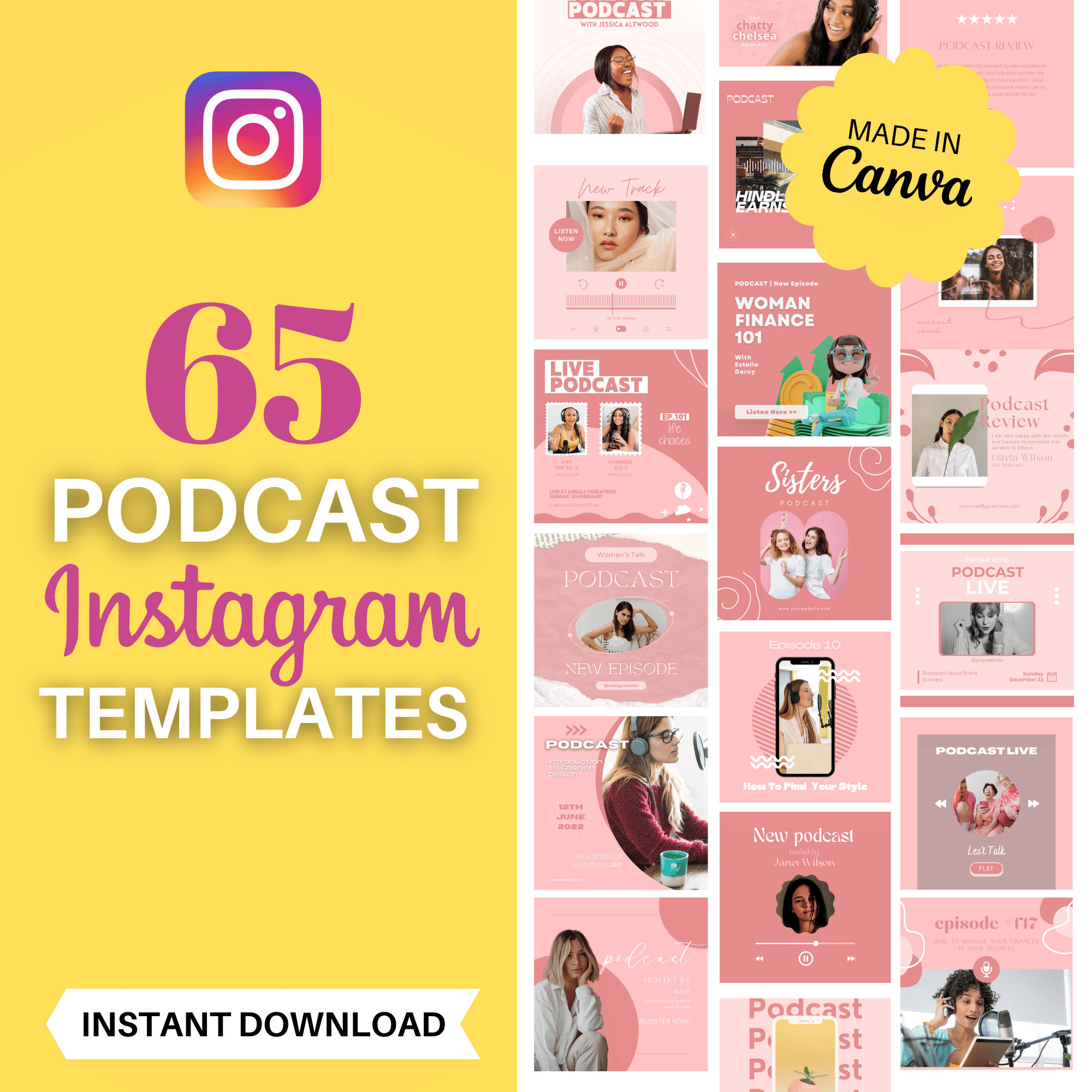 65 Podcast Instagram Templates