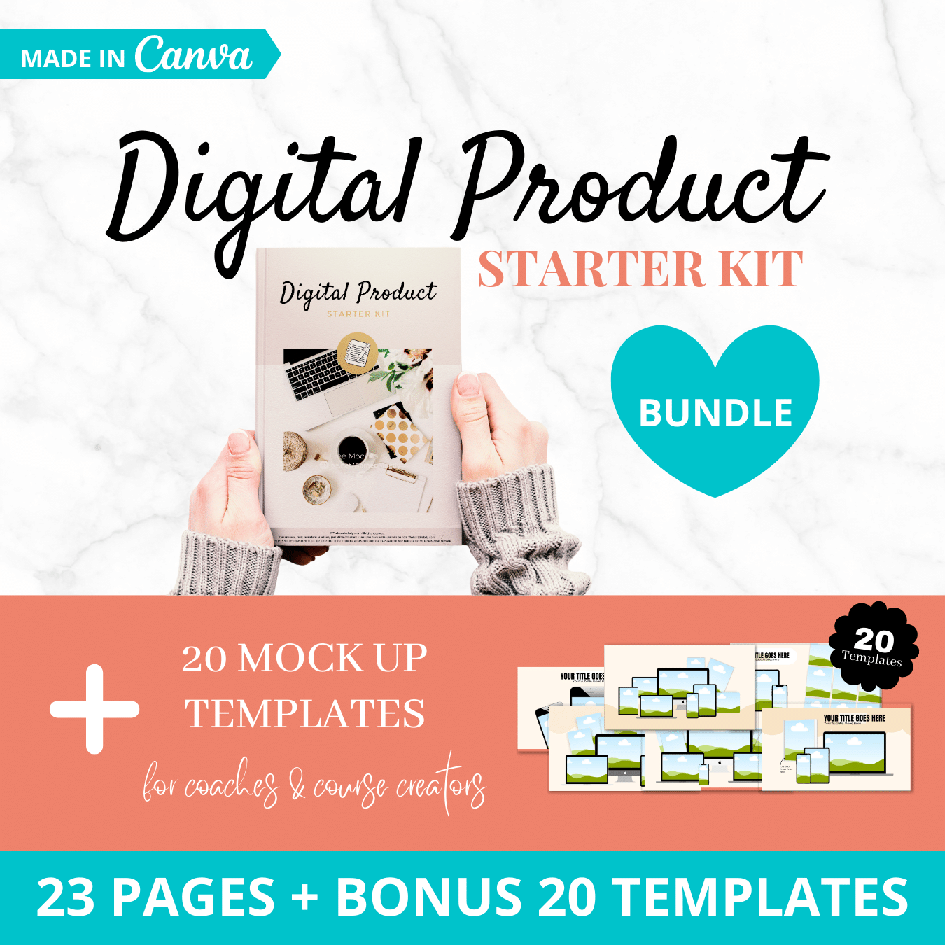 Digital Product Kit (Plus 100 Digital Product Ideas and 20 Digital Product Mockups)