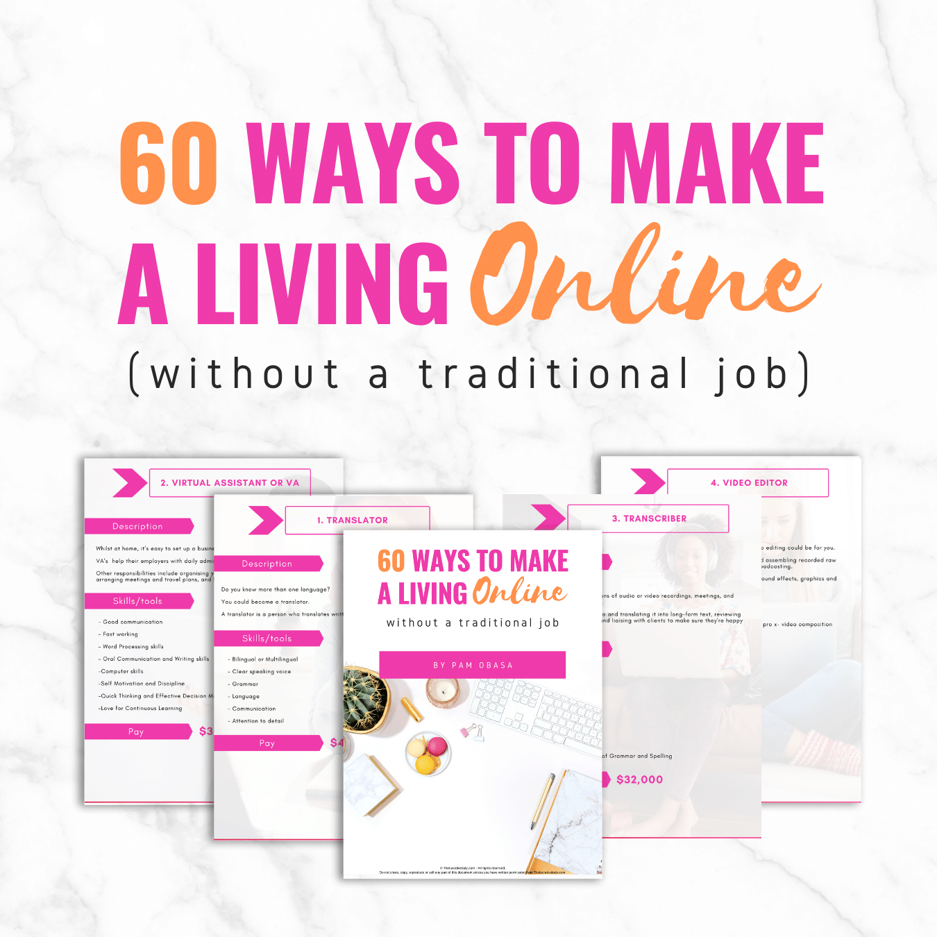 60 Ways To Make a Living Online (without traditional job)