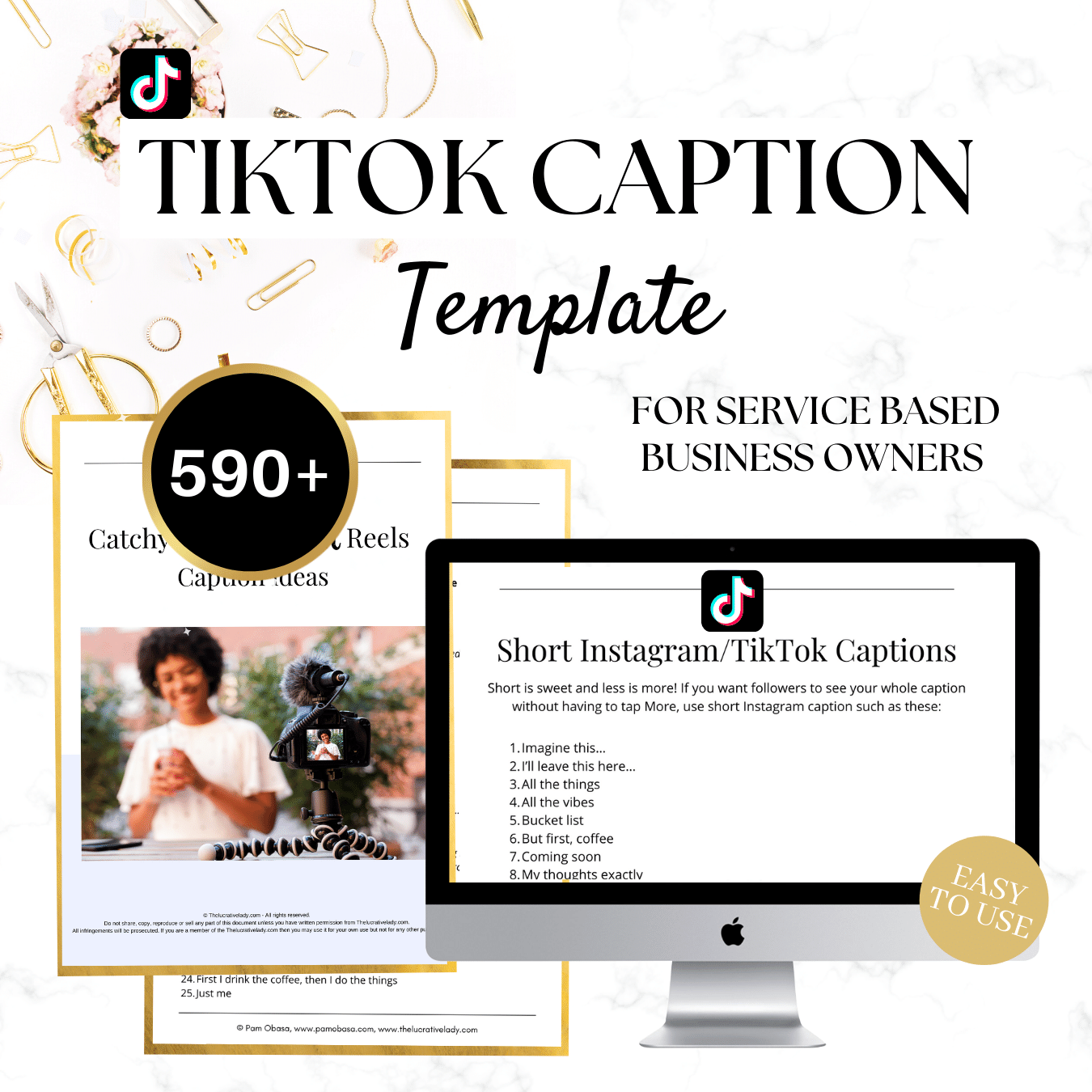 590+ TikTok Caption Template for service based business owners