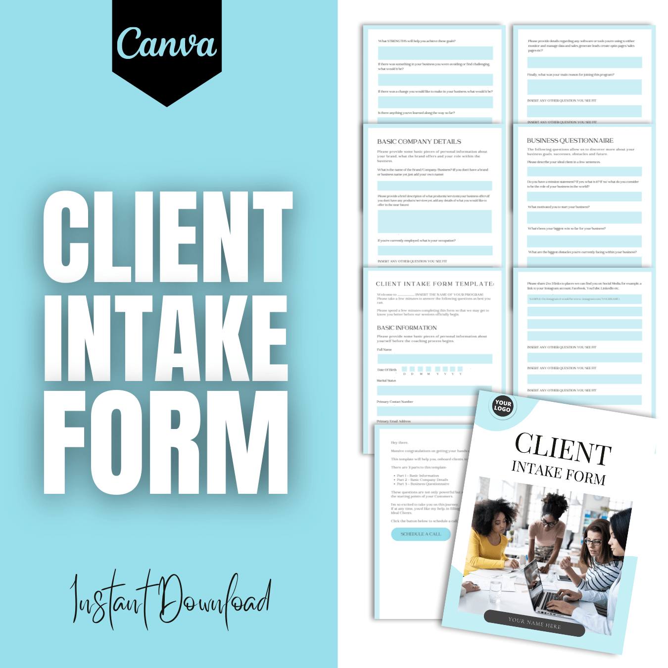 Client Intake Form - Blue scheme