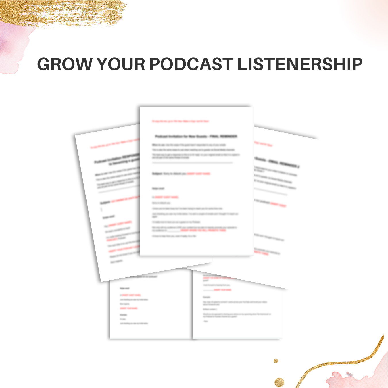 Instant Downloadable and Printable Podcast Guest Outreach Email Templates for Podcasters (5 Email Templates)