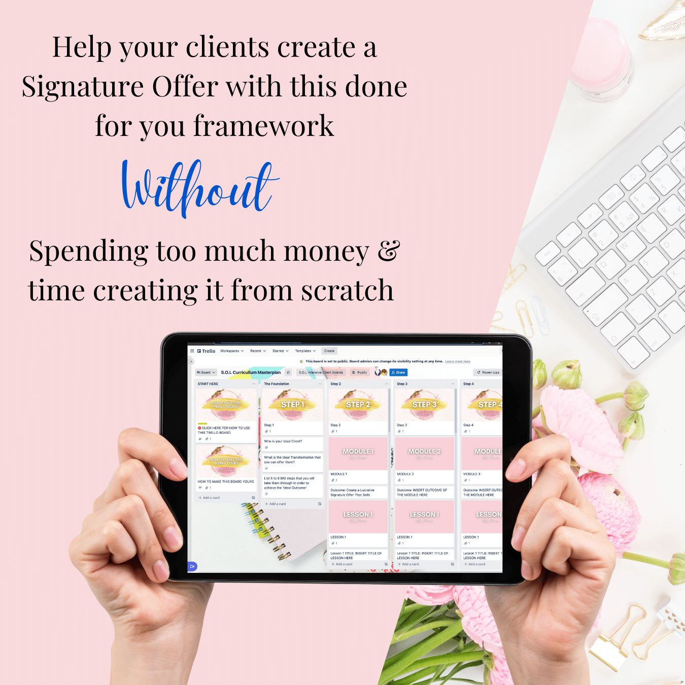 Signature Offer Planner + Video (Editable Trello Board)