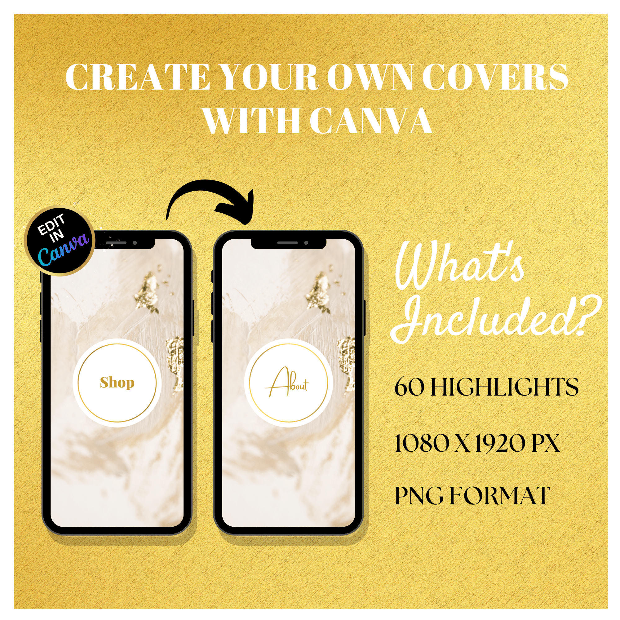 Instagram Highlight Covers - Gold