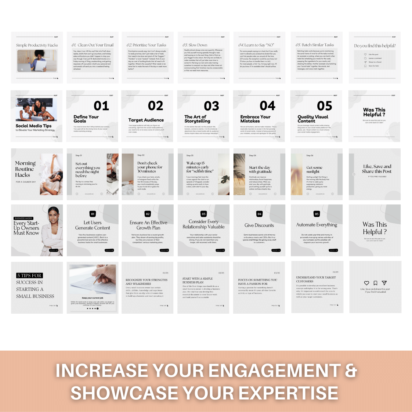 100 Instagram Carousel Posts Canva for Influencers Template