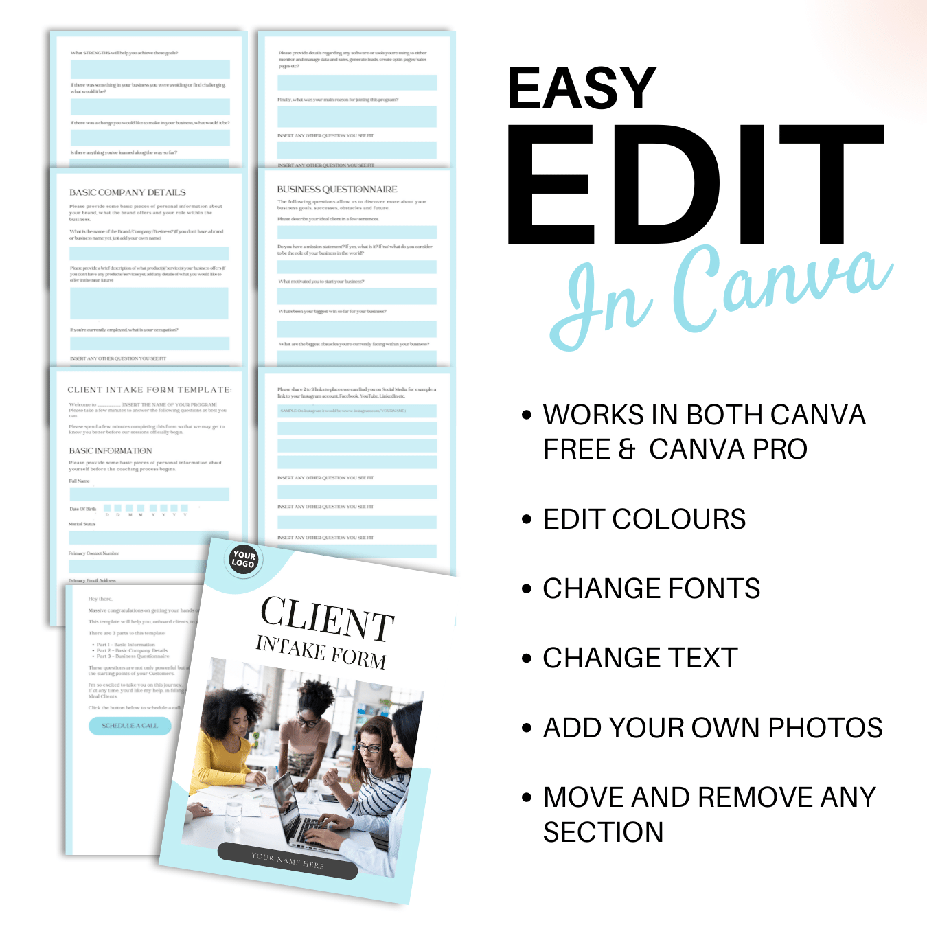 Client Intake Form - Blue scheme