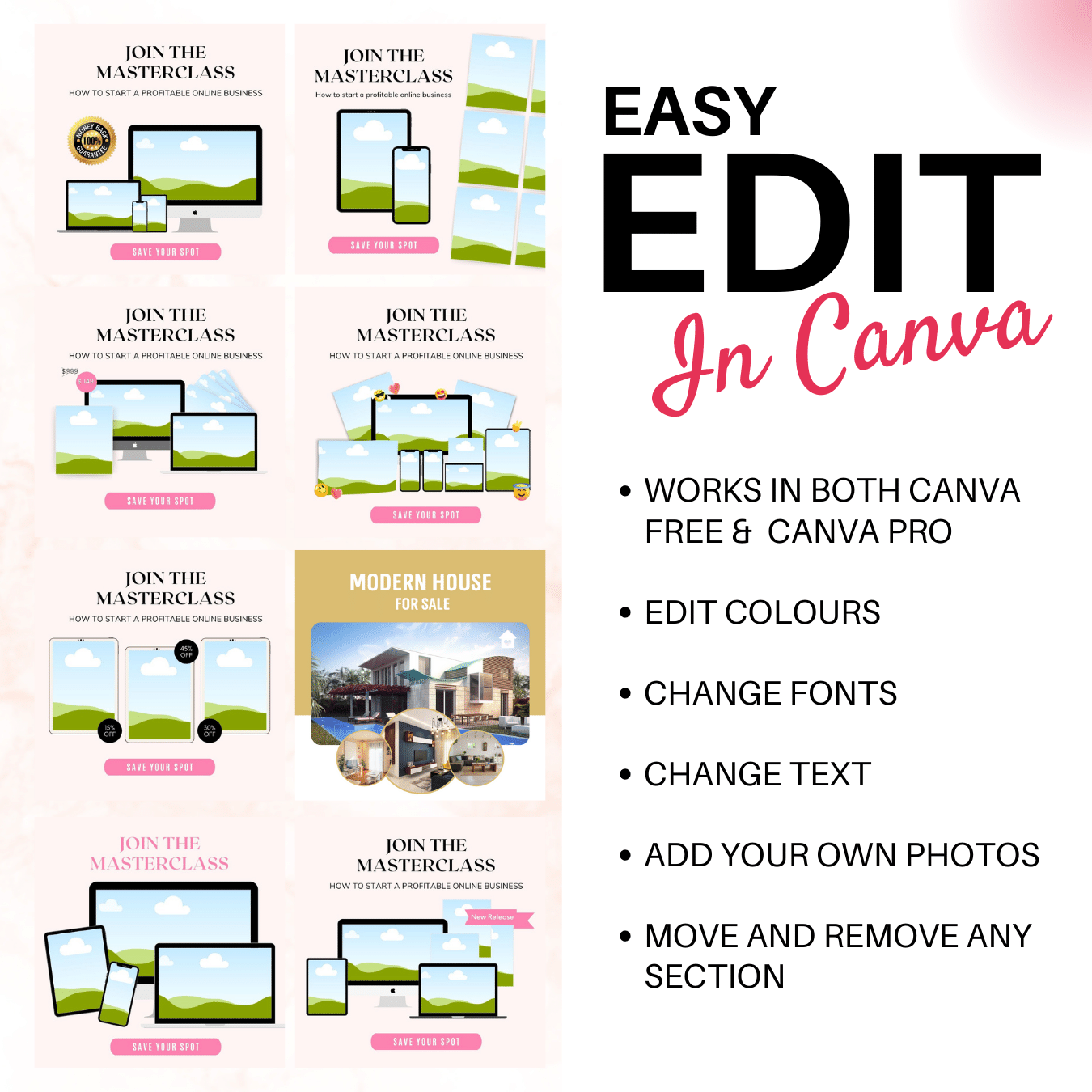 100 CANVA Facebook & Instagram Ads templates 