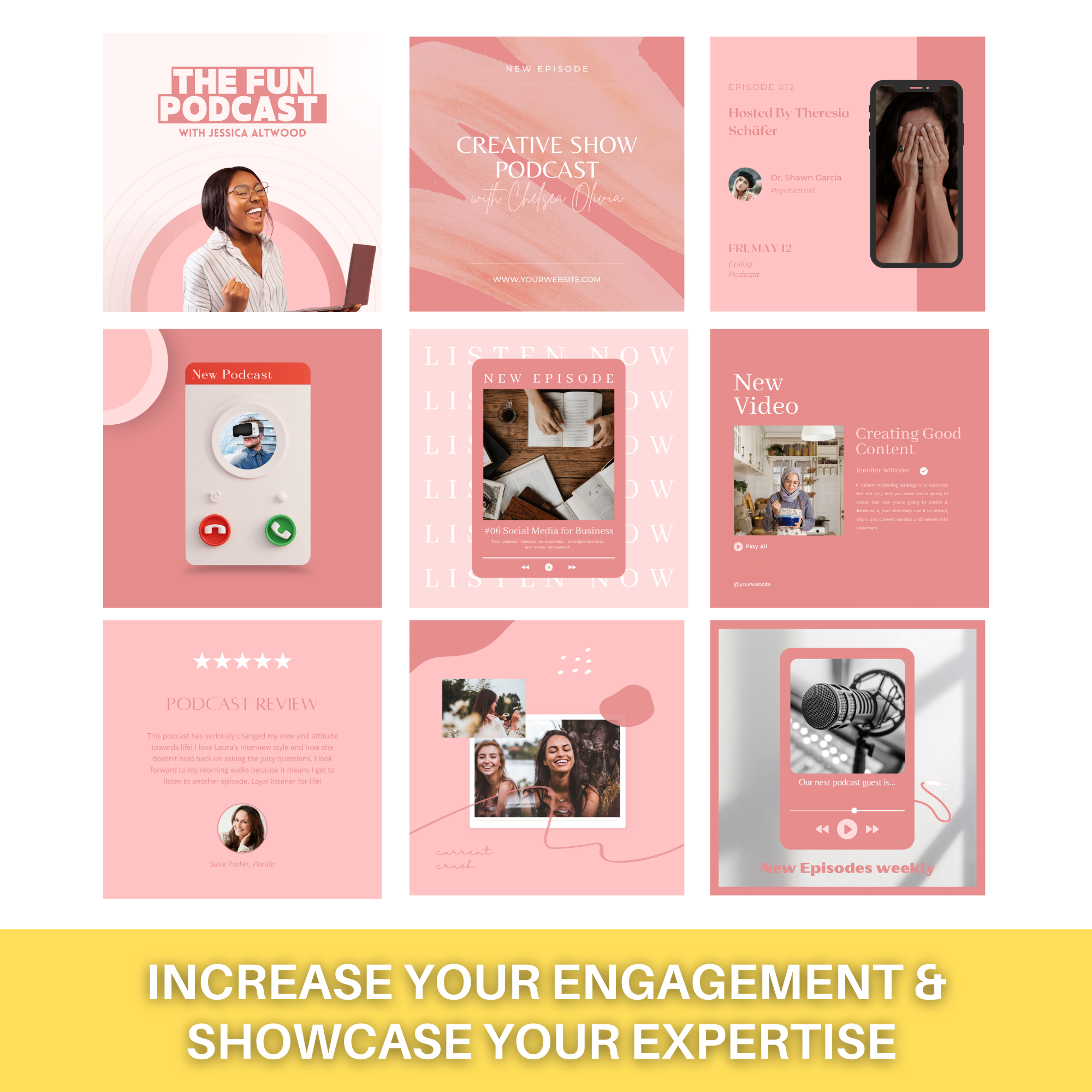 Done-For-You 30 Days Podcast Promo Templates for Instagram