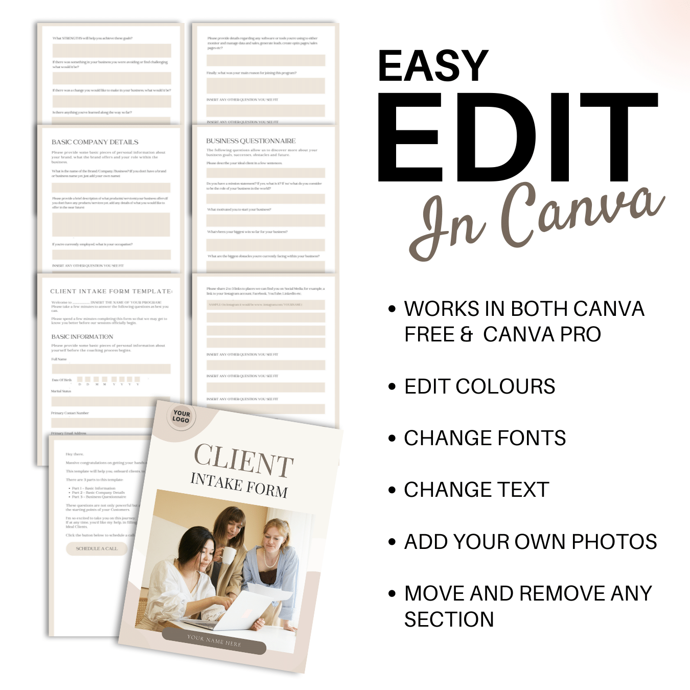 Client Intake Form - Brown scheme