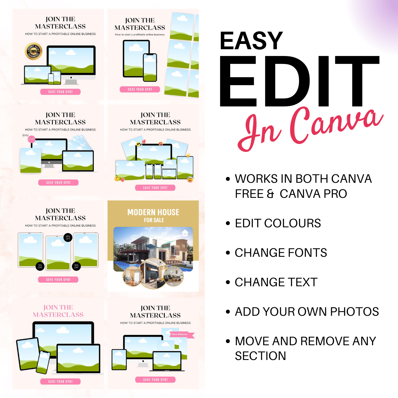 100 Instagram & Facebook Ads Templates for Canva