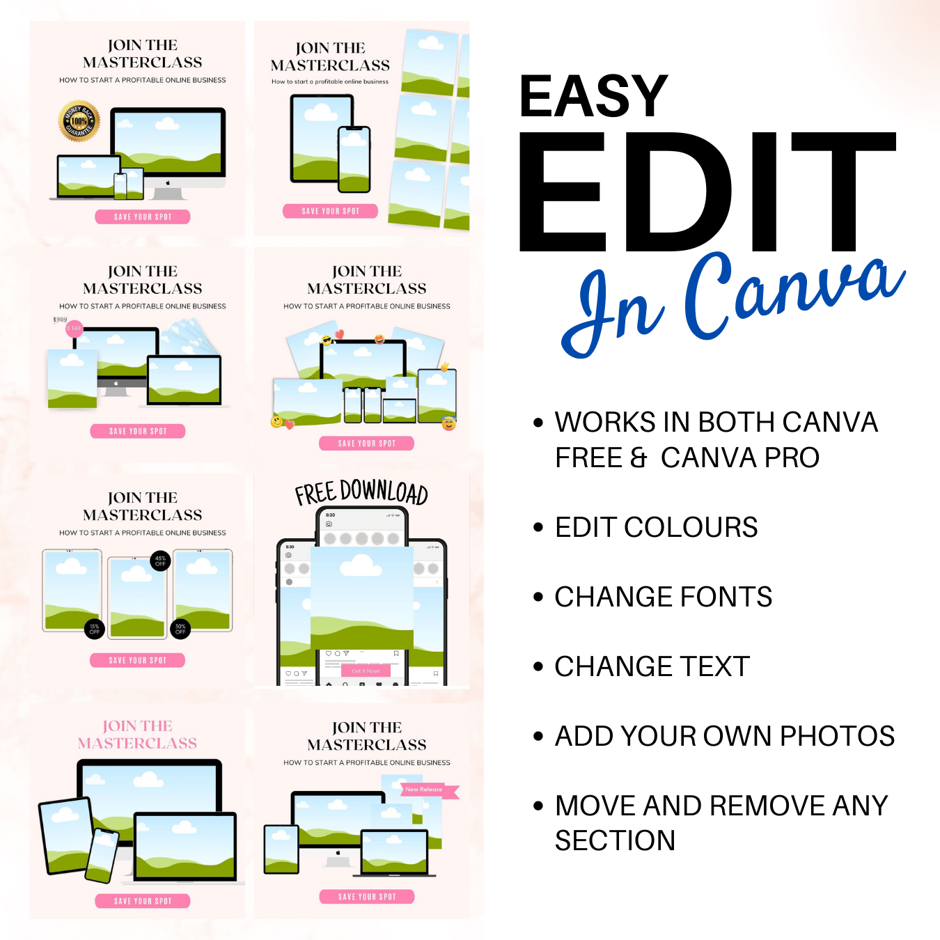 100 Facebook Ads templates for Influencers and Photographers
