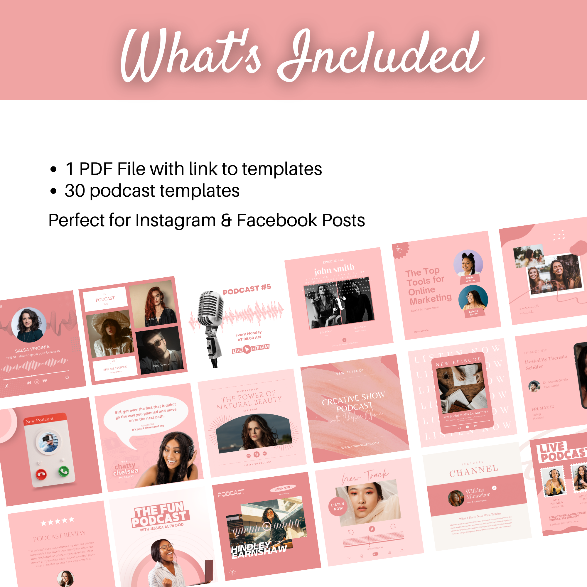Done-For-You 30 Days Podcast Promo Templates for Facebook