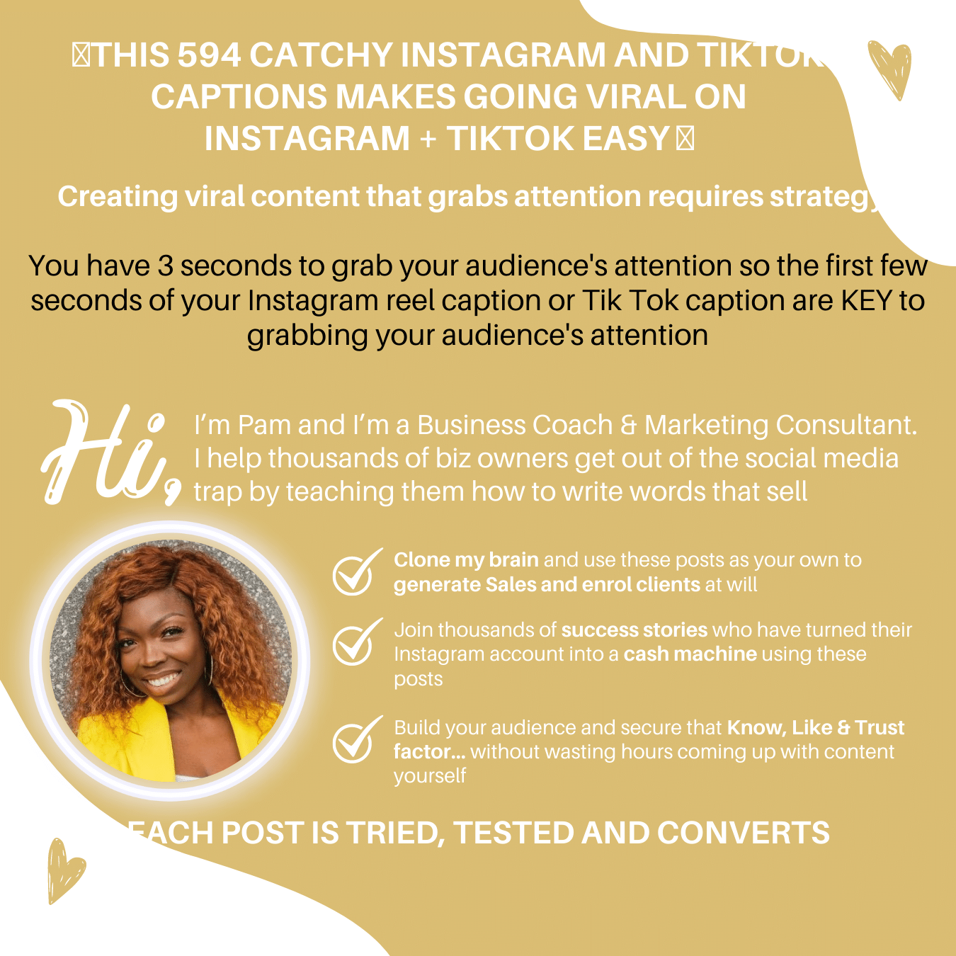 590+ TikTok Caption Template for service based business owners