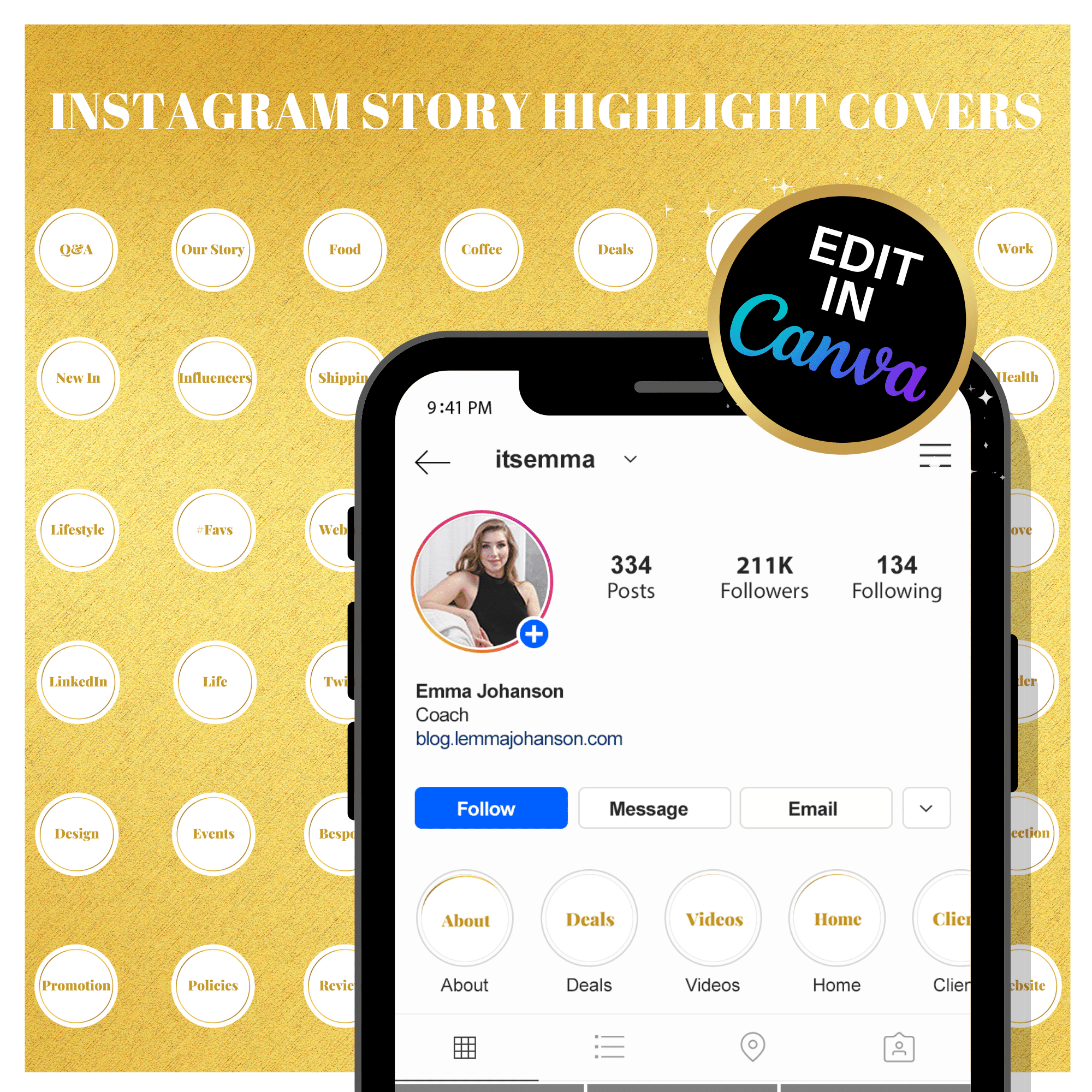 Instagram Highlight Covers - Gold